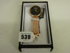 Barkers of Kensington new 'Regatta' black dial wristwatch in presentation case with sleeve