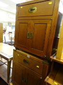 Pair of Chinese hardwood bedside cabinets