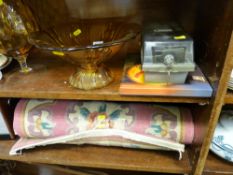 Amber glass, Chinese washed rug etc