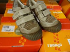 Seven pairs of boxed children's shoes by Froddo