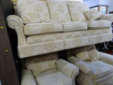 Modern light upholstered three piece lounge suite