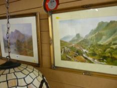 ALFRED DE BREANSKI gilt framed print - shepherd and flock near a river and a similar print in the