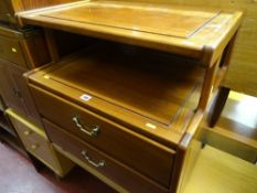 Chinese hardwood two drawer magazine table