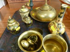 Parcel of ornamental brassware etc