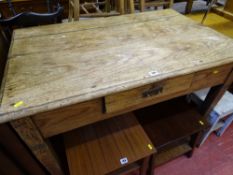 Pine desk/kitchen table with centre drawer