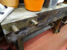 Vintage wooden workbench
