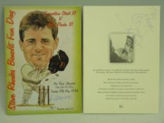 'The Last Walk' Ian Botham Gala Charity dinner menu with list of auction and raffle items, signed in