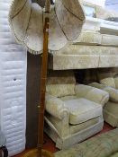 Turned columns standard lamp with shade