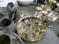 Mixed parcel of pewter and electroplate