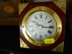 Neat brass and wooden mantel clock by Seiko