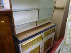 Vintage Eastham Deluxe kitchen wall cabinet and a two drawer/two cupboard base unit
