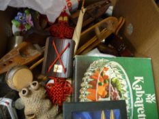 Box of mixed ornamental and household items