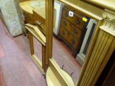 Pine mirror with shelf and metal decoration plus one other