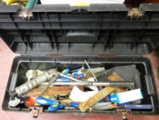 Plastic Stanley toolbox and contents