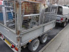 Ivor Williams twin axle 8 x 4 trailer with cage and ramps