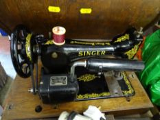 Manual cased Singer sewing machine