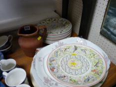 Quantity of Wedgwood 'Garden Birds' calendar plates and other china items
