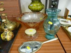 Mixed glassware including dressing table items