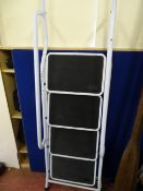 Four tread white stepladder
