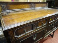 Carved railback sideboard with barley twist supports