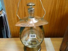 Vintage musical copper framed whisky bottle 'How Dry I Am'