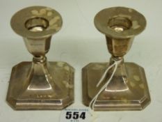 Pair of silver candleholders