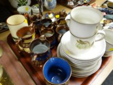 Parcel of Denby teaware, lustre jugs, two items of Torquay ware