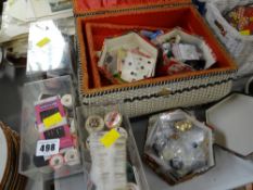 Small sewing box & various sewing related items