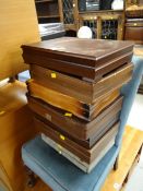 Seven various cutlery boxes (empty)