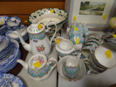 Royal Albert 'Enchantment' tea service together with a Masons pedestal bowl