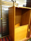 A Ladderax metal shelving & wooden wall unit