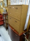 Parcel of furniture to include single pine bed frame & mattress, small bow fronted chest, shoe tidy