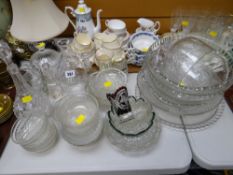 Parcel of various clear glass including decanters & bowls etc