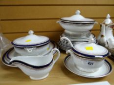 A parcel of Minton blue & gilt decorated dinnerware