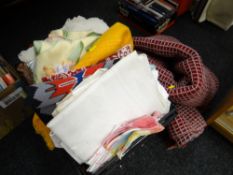 Parcel of various linen blankets etc
