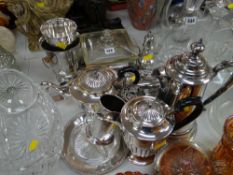 Parcel of mixed EPNS items including teaware, bottle holder etc