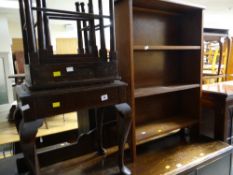 Parcel of furniture to include piano stool, small nest of tables, bookshelf