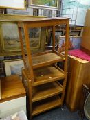 A tea trolley & small shelved table