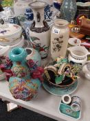 Chinese decorated dragon vase, ginger jar, vases etc