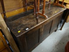 An antique oak coffer