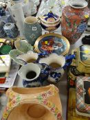 Danbury Mint 'The Ten Commandments' plate collection, Staffordshire ironstone blue & white jugs,