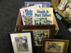Six volumes relating to images of Neath & Port Talbot together with framed industrial photographs