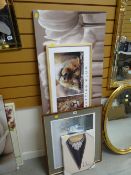 Limited edition print by MAXINE COX of desert orchid, signed collection of modern canvas prints etc