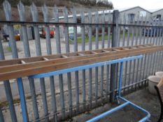 Set of vintage wooden extending ladders (outside)