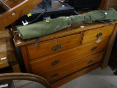 Early twentieth century light mahogany chest of drawers, two short above two long together with a