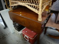 A mahogany drop leaf Sutherland table with single drawer