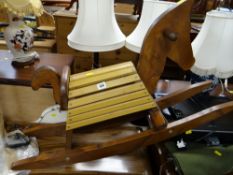 A vintage wooden child's rocking horse
