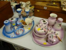 Two vintage dressing table sets