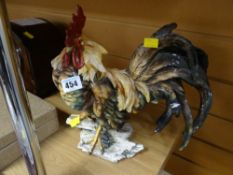 A continental ceramic cockerel figure (A/F)