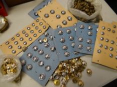 A box of military, fire service, St John's Ambulance, buttons